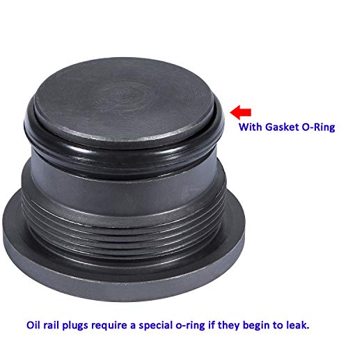 Oil Supply Rail End Plugs & Gasket/O-Rings 4C3Z6026CA for 94-03 7.3L Ford Powerstroke (Set of 2)
