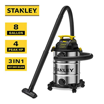 STANLEY Wet Dry Vacuum 8 Gallon 4 HP Peak Shop Vacuum with Attachment,SL18117
