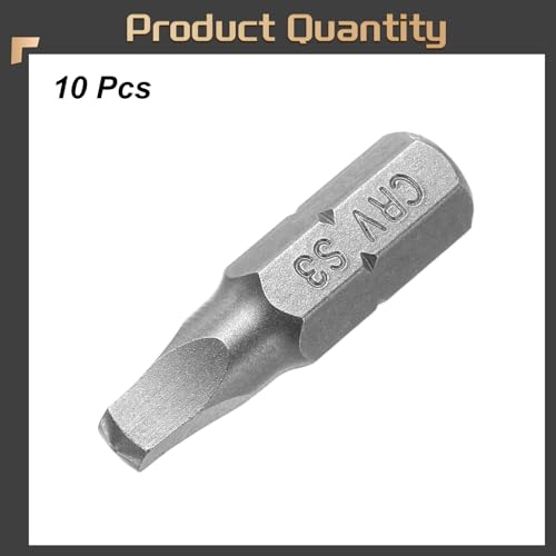 HARFINGTON 10pcs Square Head Screwdriver Bits 1/4" Hex Shank SQ3 Head 1" Length CR-V Steel Screw Driver Drill Bit for Repair Work Electric Screw Driver - size: SQ3