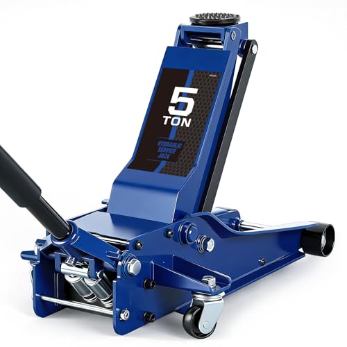 Floor Jack 5 Ton Hydraulic Low Profile Floor Jack with Dual Piston Quick Lift Pump, Home and Workshop Car Maintenance for Various Vehicles, 5 Ton (10,000 lbs) Capacity, Blue - color: Blue