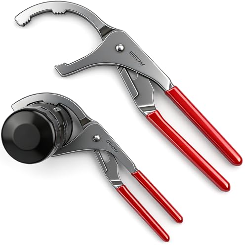 Oil Filter Wrench Set, 9" & 12" Adjustable Oil Filter Pliers, Heavy-Duty Oil Filter Removal Tools for Cars, Trucks, Motorcycles, Slip-Free Jaw Design - style: 9" & 12"