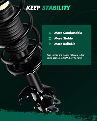 SCITOO - 2Pcs Front Complete Struts Spring Assembly + 2Pcs Rear Shock Absorbers Fits 2007 2008 2009 2010 2011 2012 for Nissan Versa Full Set Front Rear Complete Struts with 172351 343465 - Set of 4