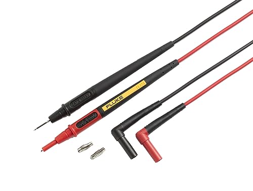 Fluke TL175E TwistGuard Double Insulated Silicone Test Lead Set with Removable 4mm Lantern Tips, 2mm Diameter Probe Tips - size: 56.5"