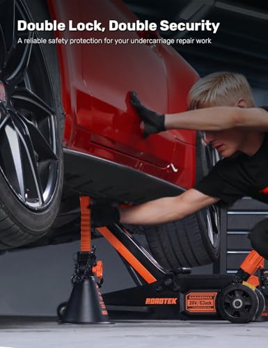 Jack Stands, 3 Ton (6,000 lbs) Heavy Duty Car Jack Stands with Integrated Steel Base and Double Locking, 11-1/4 to 16-9/16 inch Adjustable Height, for SUV, Truck, and Car, 1 Pair - size: 3 Ton | Standard
