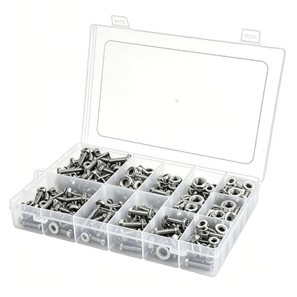 Screw Organizer Box, Organizing and Sorting Small Parts and Tools, 36 Grids Storage Container with Adjustable Dividers for Hardware, Screws, Nuts and Bolts, Beads and Fishing Accessories, Transparent