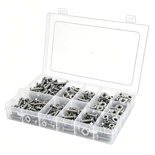 Screw Organizer Box, Organizing and Sorting Small Parts and Tools, 36 Grids Storage Container with Adjustable Dividers for Hardware, Screws, Nuts and Bolts, Beads and Fishing Accessories, Transparent