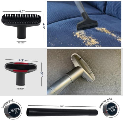 1.25 Inch Stainless Steel Vacuum Extension Wand Compatible with Vacuums using 1 1/4 Inch (1.25in) 32mm Accessories - 1 1/4 Vacuum Extension Tube for Shop Vac (Extension&Attachments) - style: Extension&Attachments