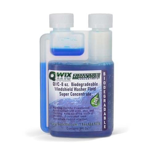 Qwix Mix Windshield Washer Fluid Concentrate, 1 Bottle Makes 32 Gallons, 1/4 oz. Makes 1 Gallon 100% Biodegradable - color: blue
