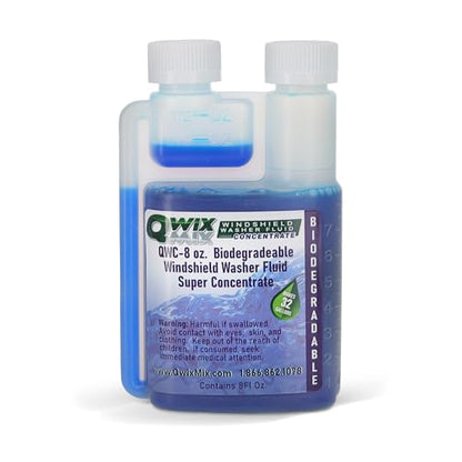 Qwix Mix Windshield Washer Fluid Concentrate, 1 Bottle Makes 32 Gallons, 1/4 oz. Makes 1 Gallon 100% Biodegradable - color: blue