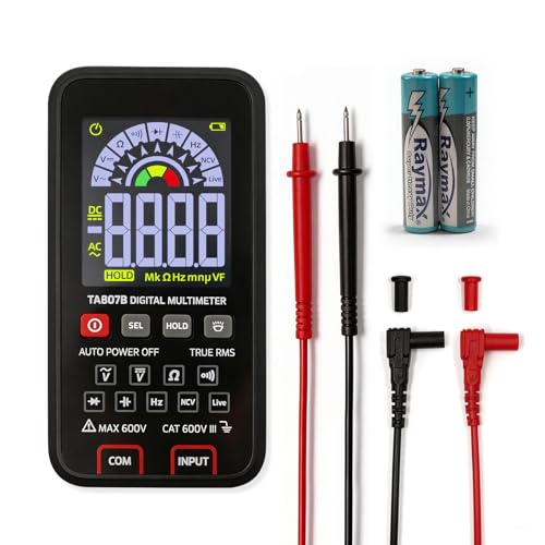 Digital Multimeter 6000 Counts Amp Voltage Tester Auto-Ranging with Backlit Screen, Measures AC/DC Voltage Current Resistance Capacitance Continuity Diode Live Wire Test NCV for Automotive, Household