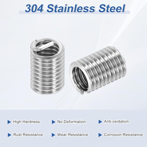 PATIKIL Wire Thread Inserts 1/4-20 UNC 2.5D 16mm, 20Pcs 304 Stainless Steel Helical Coiled Wire Screw Threaded Sleeve Sheath for Mechanical Equipment Automotive Repairs - size: 1/4-20 UNC, 16mm