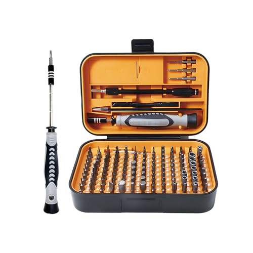 Precision Screwdriver Set 130 in 1 Small Magnetic Torx Screwdriver Set with Case, Tool Gifts Electronic Repair Tool Kit for Computer, Laptop, Eyeglasses, Game Controller, Watch Repair Tools - color: Orange