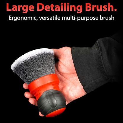 Adam's Polishes Large Multi-Purpose Detailing Brush Car Cleaning Brush Nylon Soft Bristles for Dusting or Scrubbing Interior & Delicate Surfaces, Screens, Seats, Leather, Vinyl, & More