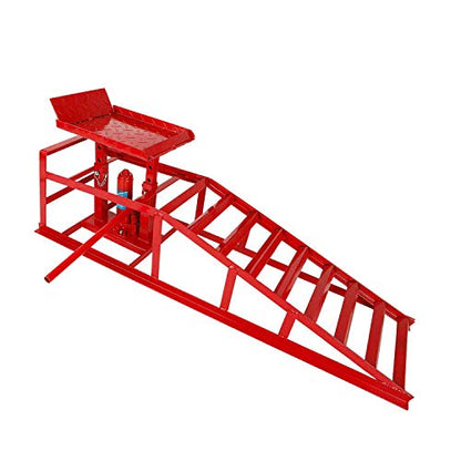 TYFYB 2 Pack 10000lbs Capacity Low Profile Car Lift Service Ramps Truck Trailer Garage Automotive Hydraulic Lift Repair Frame Lift Height Hydraulic Vehicle Ramps Red Red-2 Pack