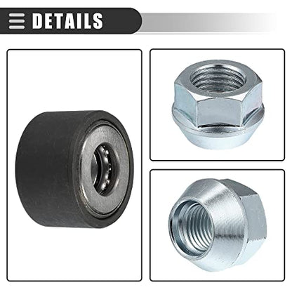 Motoforti Universal Wheel Stud Installer Tool, Tire Stud Tool, M12x1.25 M12x1.5 M14x1.5, Iron, with 3/4" Hex Wheel Lug Nuts, Silver Tone, 1 Set