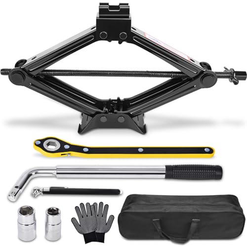 Scissor Car Jack 2.5 Ton (5511 lbs) Tire Changing Kit with Lug Wrench - Emergency Kit for Car, SUV, MPV - size: 2.5T