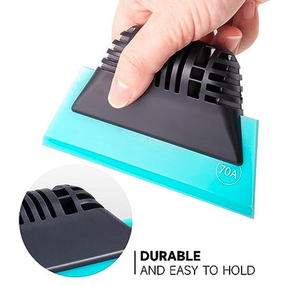 FOSHIO 3 Pack Different Hardness Small Squeegee, Non-Slip Handle Rubber PPF Squeegee, Window Cleaning, Shower Glass Door, Car Windshield - color: Multicolor