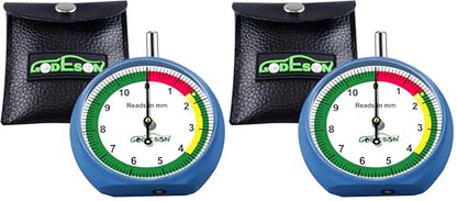 GODESON 88703 Dial Tire Tread Depth Gauge in MM,Professional for Motorcycle, Car,Truck and Bus (Pack of 2) - size: 2 Pack, style: MM