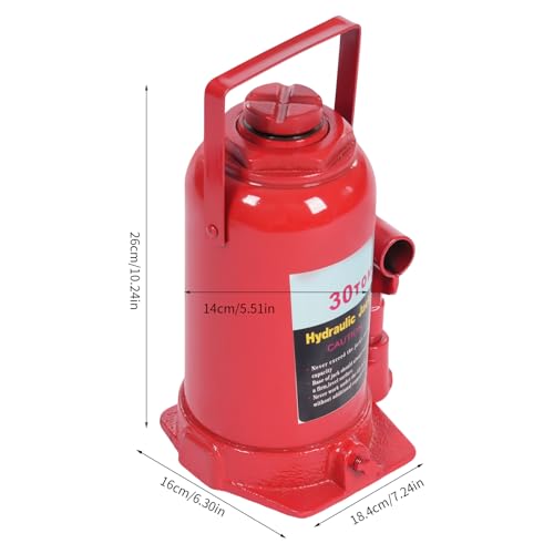 50 Ton Hydraulic Bottle Jack Low Profile Welded Bottle Jack Hydraulic Cylinder Jack for Cars, Trucks (Red)