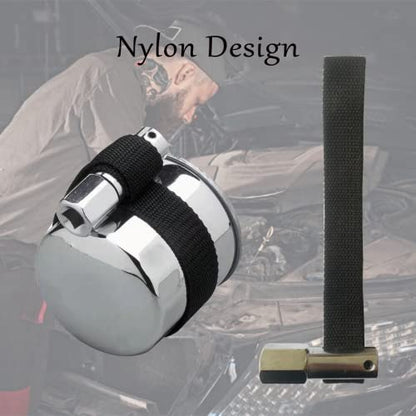 1/2 Series Nylon Belt Oil Filter Wrench, Carbon Steel, 40CR, 4.72-inch