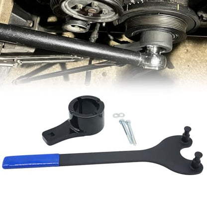 Crankshaft Damper Pulley Holding Holder Harmonic Tool & Universal Camshaft Pulley Holder Wrench Compatible with 22RE, 2RZ, 3RZ, 3.0L 3.3L V6, 4.0L 4.3L 4.7L V8 Engines