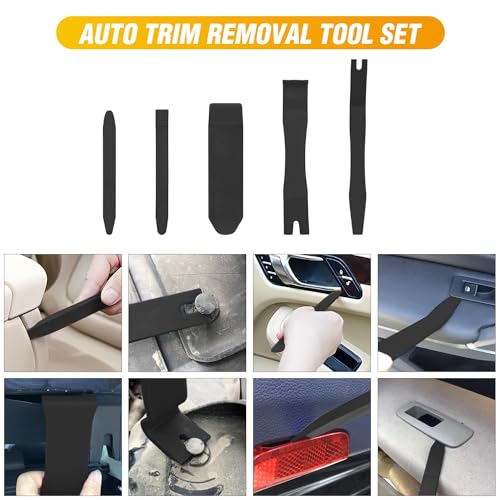 GOOACC 6PCS Auto Trim Removal Tool Kit No-Scratch | Removal Tool Kit for Car Audio Dash Panel Window Molding Fastener Remover Tool Kit-Black - color: Black, size: 6PCS Trim Removal