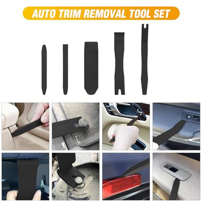 GOOACC 6PCS Auto Trim Removal Tool Kit No-Scratch | Removal Tool Kit for Car Audio Dash Panel Window Molding Fastener Remover Tool Kit-Black - color: Black, size: 6PCS Trim Removal