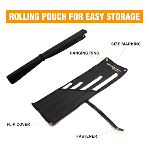 12 14 20 24 Inch 4-Piece Tire Lever Set Tire Iron Spoon Tire Changing Tool with Roll-up Bag for Car Vehicle Bike Motorcycle Tire Changing