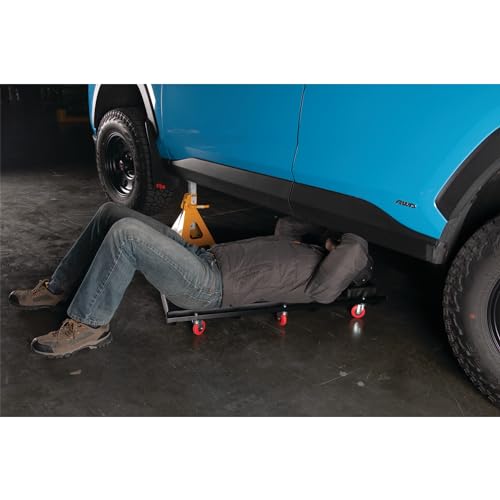 Performance Tool W85015 36-Inch x 17-Inch Low Profile 6 Swivel Caster Automotive Creeper with Padded Headrest,Black - style: 36" 6 Caster Creeper