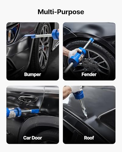 VEVOR Dent Puller Kit, 13 lbs 14-in-1 Slide Hammer Dent Removal Kit, Heavy-Duty Auto Body Truck Repair Automotive Damage Remover Tool Repair Frame with Carrying Case, Extension Rod, Non-Slip Handle - size: 13 lbs 14-in-1