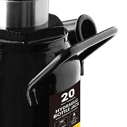 Big RED 20 Ton (40,000 LBs) Torin Hydraulic Stubby Low Profile Car Bottle Jack for Auto Repair and House Lift, Black, AT92007AB - color: BLACK