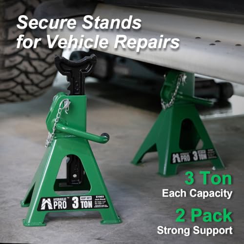 Jack Stands 3 ton, Car Jack Stand with Double Security Locking Pins 6000 lbs Capacity, 2 Pack