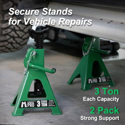 Jack Stands 3 ton, Car Jack Stand with Double Security Locking Pins 6000 lbs Capacity, 2 Pack