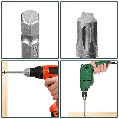 Utoolmart Torx Screwdriver Bits, T10 Magnetic Torx Head Screw Driver Bit, with 1/4 Inch Hex Shank, 50mm Length S2 Steel Screw Driver Kit Tools, for Repair Work, 10 Pcs - size: T10