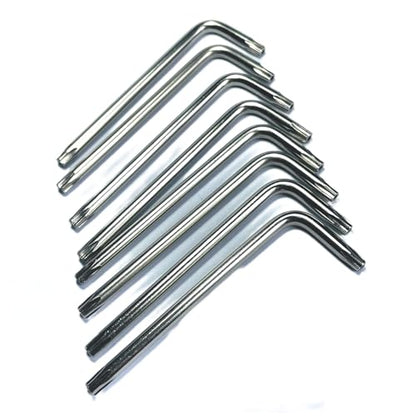 8pcs T20 Torx Bit T20 Anti Tamper Proof Torx Star Key Bit Wrench,Golf wrench Golf driver tool T 20 torx key set,allen keys drill bit set L-Shape,S2 Steel tamper proof torx bit set