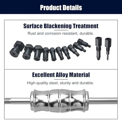 LainKeen 13pcs Blind Hole Collet Bearing Puller Set, Internal Bearing Extractor Puller Kit Slide Hammer Bearing Puller Set with Expandable Collets 8-32MM Insert Bearing Remover Set Tool - size: 13PC 2X(8+10mm)