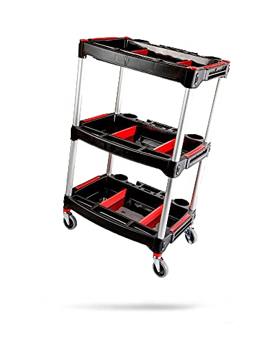 Adam's Polishes Standard Detailing Cart, Custom Mobile Rolling Utility Detailing Tool Cart Organizer for Garage DIY Home Projects, Extra Storage for Mechanics & Detailers During Repairs Car Wash/Wax - size: Standard Detailing Cart