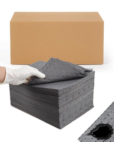 200 Pack 13"x9.8" Oil Absorbent Mat Pad New Upgraded | Heavy-Duty Absorption for Oil, Coolant & Liquids | Use in Home Garage, Workshop, Workbench & Under Sink | Spill Pads - size: 9.8x13 Inch