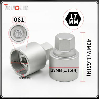 061 Wheel Locking Nut Key for BMW Mini, Socket (OD 29mm-ID 26mm) | Wheel Lock Nut Socket Adapter, Anti-Theft Lug Nut Removal Tool, Anti-Theft Screw Remover, Repair Tool, Tyre Fitting, garage - size: Socket 061