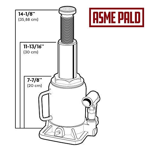 Powerbuilt 20 Ton Shorty Bottle Jack, Heavy Duty 40000 Pound Vehicle Hydraulic Lift with Stable Base, Pin Release, Stubby - 647504 - size: 20 Ton, Shorty