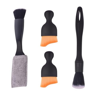 4PCS Car Interior Cleaning Brushes Car Interior Detailing Brush Car Detail Soft Brush Kit Interior Detailing Kit Tools Duster Brush for Auto Truck SUV Interior Cleaning Equipment