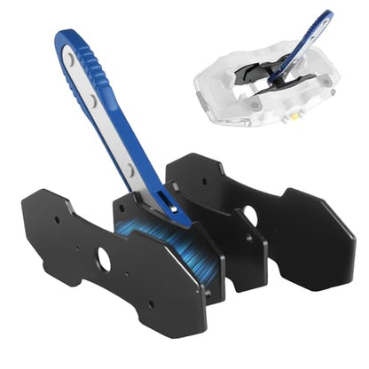 Brake Caliper Compression Tool for Disc Brake Repair | 360° Swing Ratchet, 2PCS Extra Large Steel Magnetic Plates for Sextuplet Pistons, Easy Car & Truck Brake Repair - color: Blue