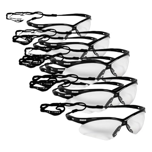 KleenGuard Nemesis Safety Glasses Black Frame Clear Lens Anti Fog - size: One Size