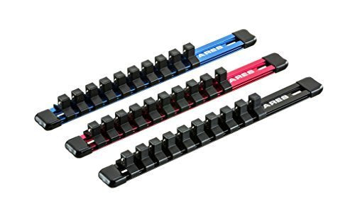 ARES 70355 3/8-In Socket Rail 9.84-In | Part No. 70355; Store up to 10 Sockets on Each Rail and Keep Your Tool Box Organized