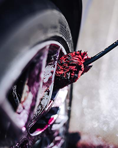 Adam's Polishes Barrel Brush - Adjustable Wheel Cleaning Tool W/Soft Wool Fibers - Remove Brake Dust & Dirt Behind Your Rim Accessories - Wash & Restore Shine to Your Car Boat RV Bike Or Motorcycle
