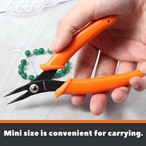 5-Inch Round Nose Pliers Specialty Pointed Nose Tweezer Nose Plier | 1mm Diameter Tip, Smooth Jaw, Mini Precision Needle Nose Chain Nose Pliers for Jewelry Making Wire Wrapping, Object Gripping - style: Round Nose Pliers