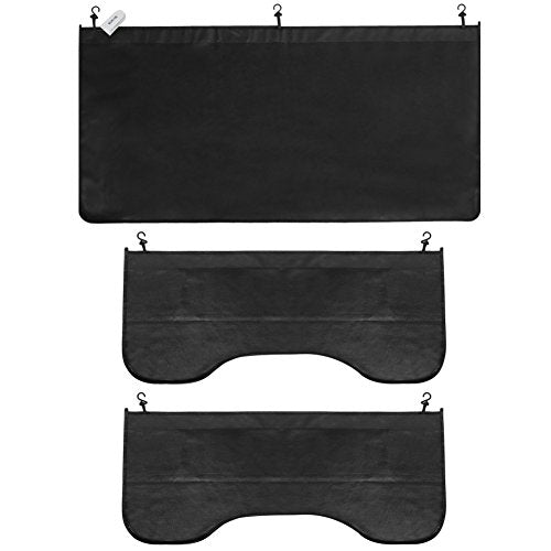 RUPSE 3 Pcs Fender Protectors for Mechanics,Microfiber Leather Car Fender Cover Mats Pads,Mechanic Magnetic Fender Protector Mat with Hooks - color: Black, size: Medium