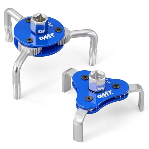 OMT 2pc Oil Filter Wrench Set, 2.5-4 & 2.7-5.1 in. Diameters | Adjustable Oil Filter Removal Tools for 1/2 & 3/8 in Drive, Universal Oil Change Filter Wrenches for Car Truck Motorcycle