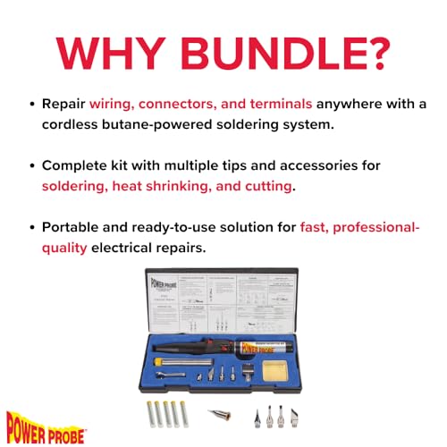 Power Probe Butane Soldering Kit with Tips & Solder Bundle