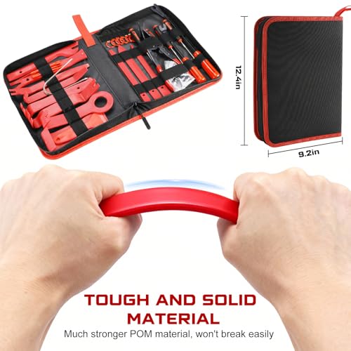 415pcs Car Trim Removal Tool Set - Auto Upholstery Pry Kit with Clip Pliers, 180 Retainer Clips, Stereo Keys, Hooks. POM Plastic Dashboard Door Panel Fastener Remover (415Pcs-RED) - style: 415Pcs-RED